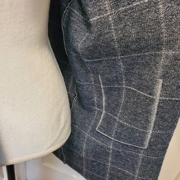RAIN Navy & White Plaid Open Front Knit Cardigan Size Large - Picture 5 of 10